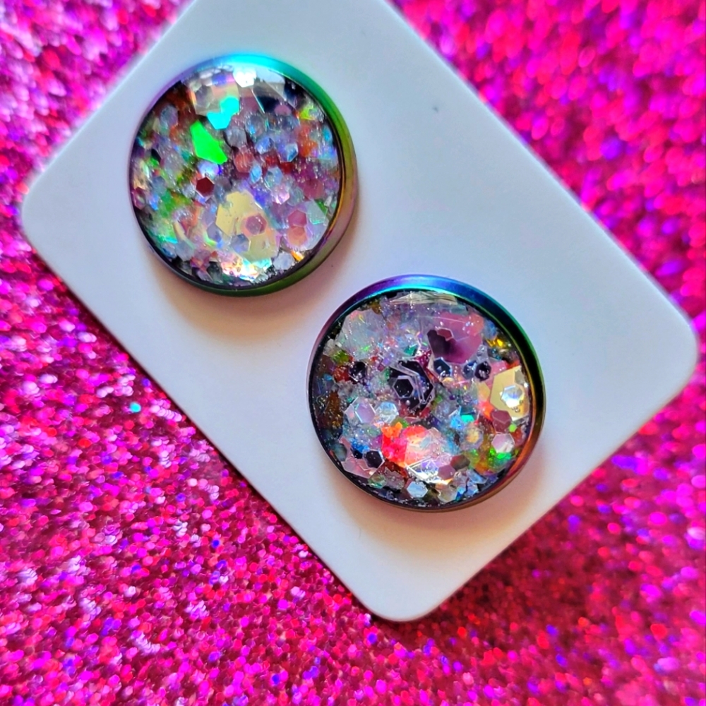 Handmade glitter earrings